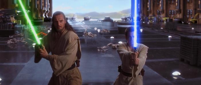 "Stop complaining Obi-Wan, you can't even hold you lightsabre properly."