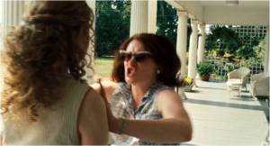 Above: White people talking and then fighting