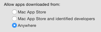 OS X: Switching to 'Allow apps from anywhere'